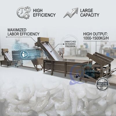 سعر جيد Multifunctional Seafood Processing Plant Equipment Food Grade SUS304 1200-1800KG 15KW 60Hz متصل
