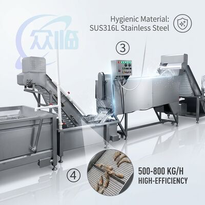 سعر جيد Energy Saving Shrimp Deheading Sorting Machine SUS304 Stainless Steel 1200-1800KG 7.5KW 380V متصل