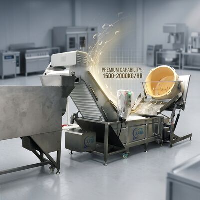 سعر جيد SUS304 نظام إزالة رؤوس الجمبري 316L الفولاذ المقاوم للصدأ 2500-3000KG 15KW 220V لمصنع الأغذية المجمدة متصل