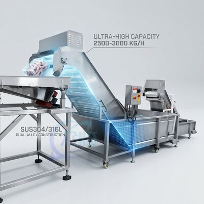 سعر جيد Custom Built Prawn Processing Machine Precision SUS316 2000-2500KG 0.8KW 60Hz For Food Processing Factory متصل