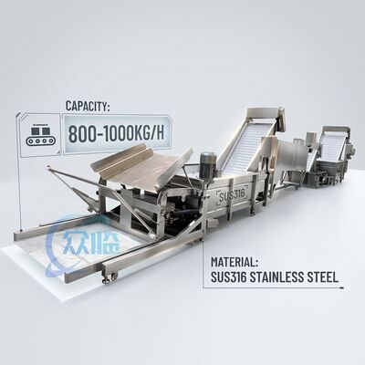 سعر جيد معدات معالجة الروبيان بالتحكم الذكي SUS316 500-800 كجم 3.0 كيلو واط 50 هرتز لمزرعة الاستزراع المائي متصل